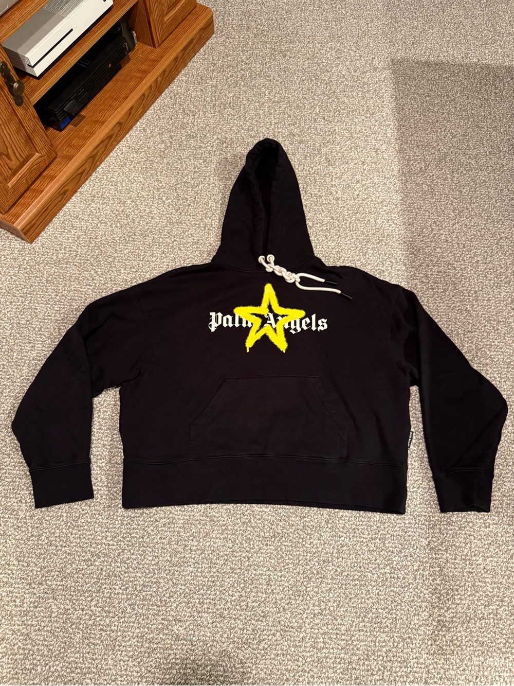 Palm Angels Star Spray Black Hoodie